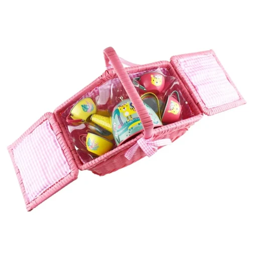 Tiger Tin Tea Set In Picnic Basket (18 Piece Set)