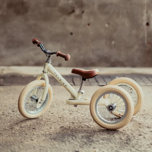Trybike | Vintage Cream with Cream Tyres | Trike u0026 Balance Bike