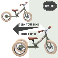 Trybike | Vintage Green with Cream Tyres | Trike u0026 Balance Bike