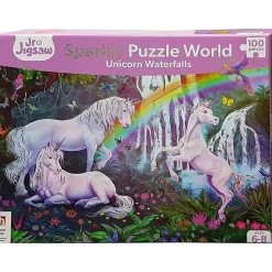 Unicorns and Waterfalls Sparkly 100pc Puzzle