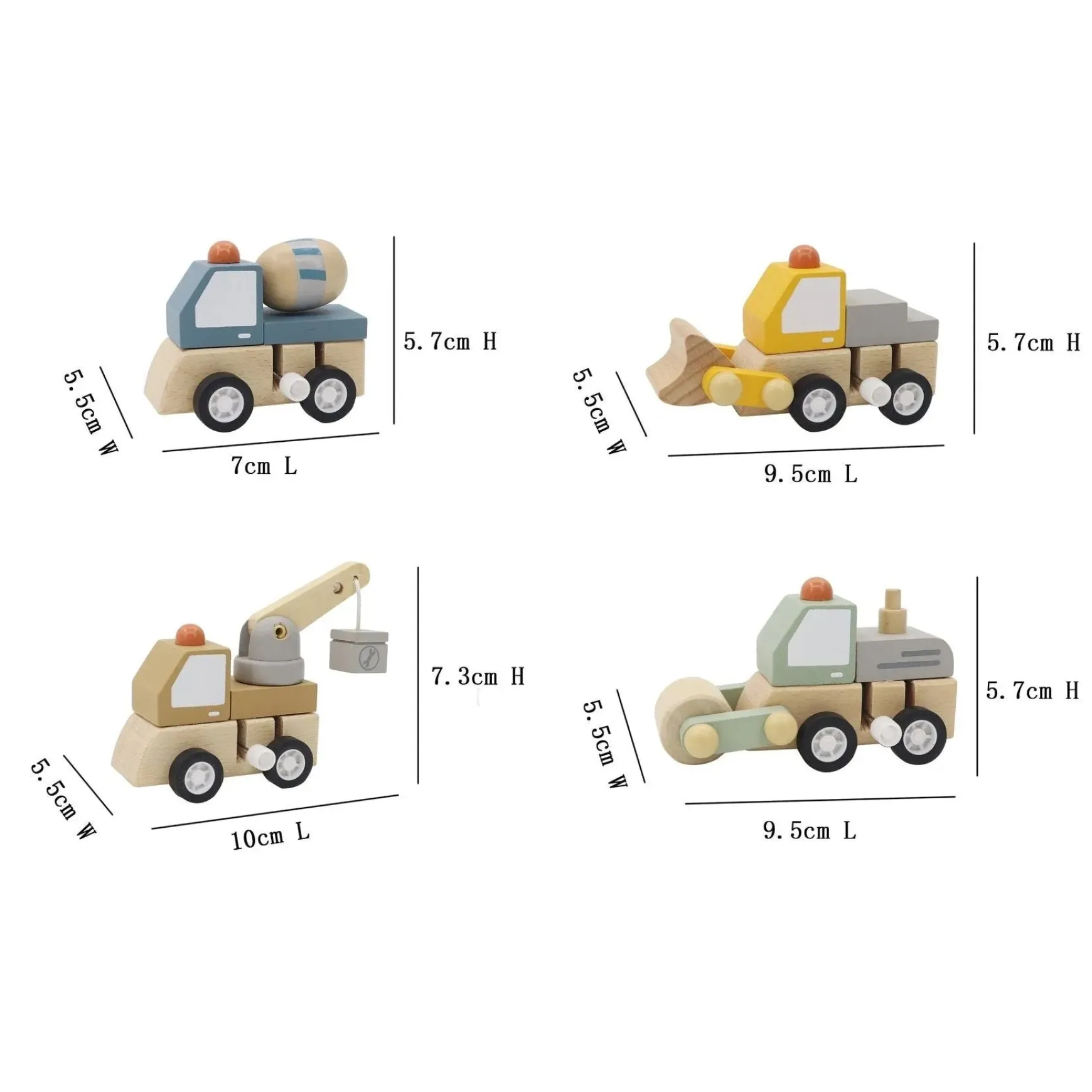 Wooden Wind Up Construction Trucks (Assorted)